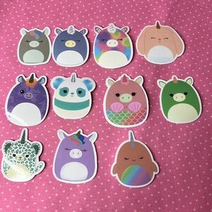 Squishmallow Stickers Unicorn Bundle 11 stickers
